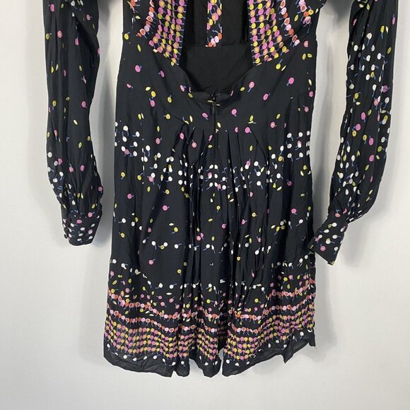 Free People OB736059 Coryn Long Sleeve Mini Dress in Black Combo Size 4 - Picture 10 of 11